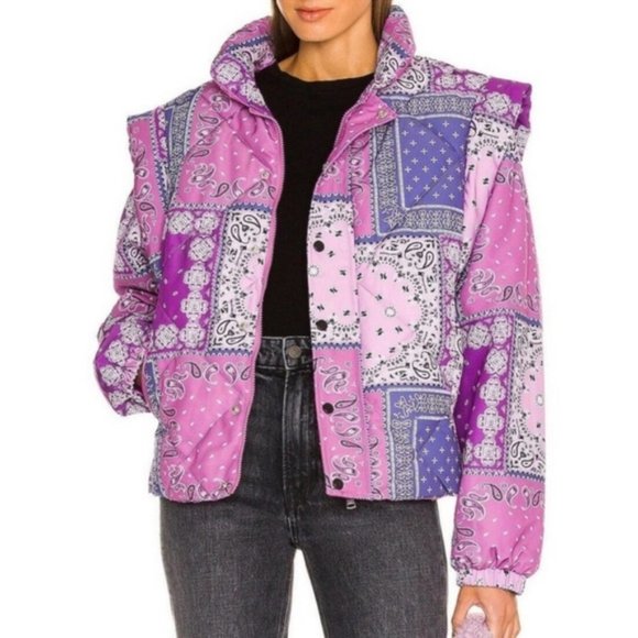 pistola Jackets & Blazers - NWOT Pistola Callista Long Sleeve Puffer Vest Bandana Pink Orchid Jacket $228 S